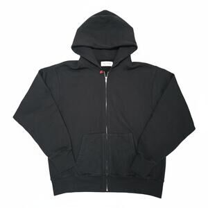 Les Tien Black Zip Hoodie French Terry NWT Zipper Damage Size M